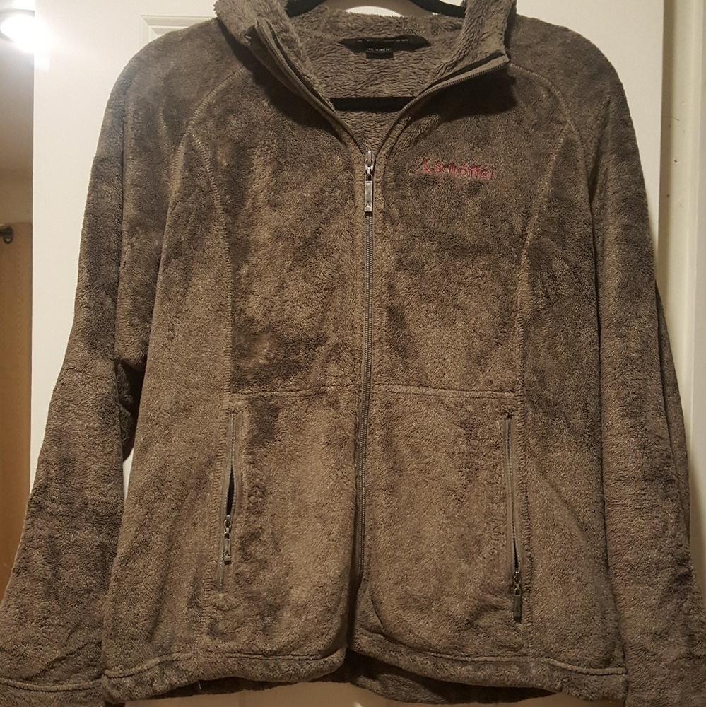 Fuzzy european brand zip up hoodie